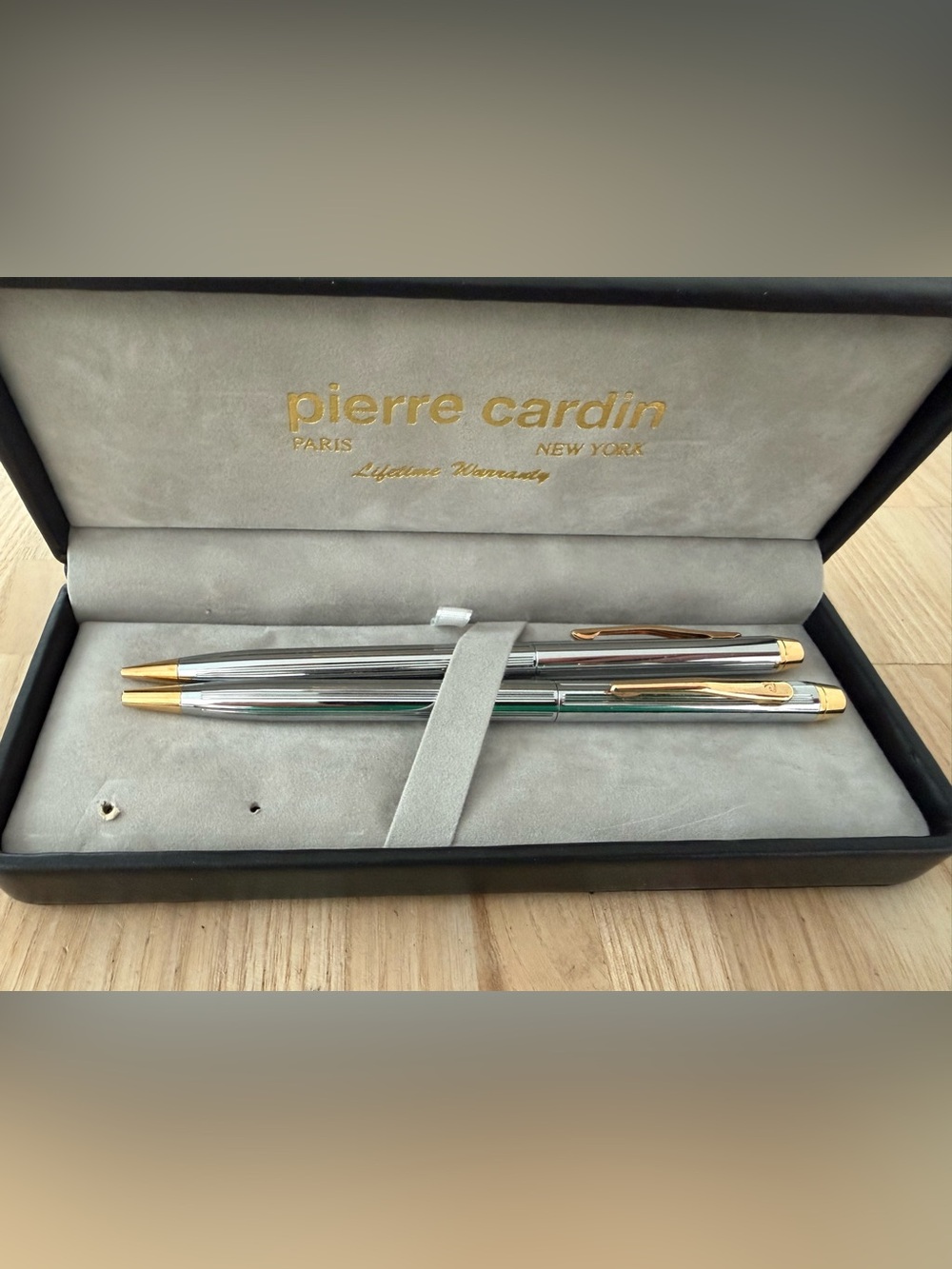 Pierre Cardin Designer Vintage Two-Tone Pen Pencil Set in Original Box